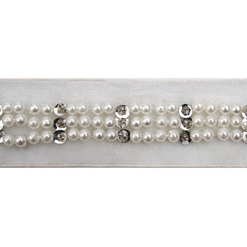 kavatar  wholesale new Handmade Bead lace Embroidered Tulle Trim wedding with Accessories Beads Rhinestones