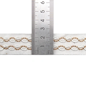 Wholesale Chain lace trim rhinestone 2.4 cm Sew-On lace trim Polyester net mesh Lace trimmings wedding for clothes  Accessories