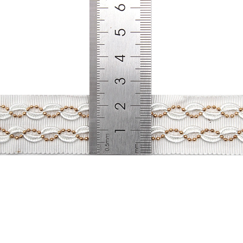 Wholesale Chain lace trim rhinestone 2.4 cm Sew-On lace trim Polyester net mesh Lace trimmings wedding for clothes  Accessories