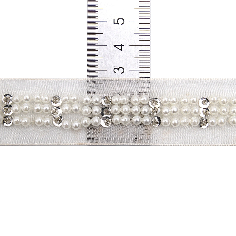 kavatar  wholesale new Handmade Bead lace Embroidered Tulle Trim wedding with Accessories Beads Rhinestones
