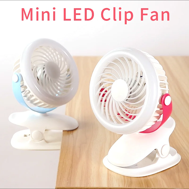 Portable Operated Stroller Quiet Battery Charging Mini USB Rechargeable Clip Table Fan