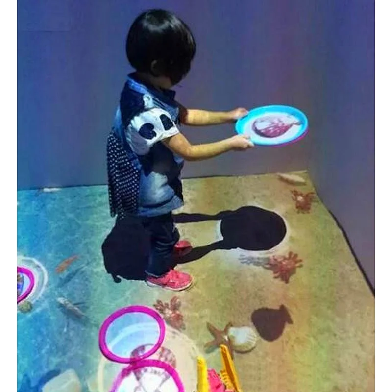 AR沙滩互动投影游戏，适合儿童室内游乐场或vr公园