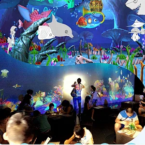 涂鸦水族馆魔术互动投影绘画游戏AR墙上绘画适合室内或室外