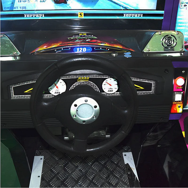 coin operated double player cars racing simulator arcade video indoor interactive games machine