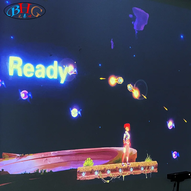 interactive wall trampoline projection game