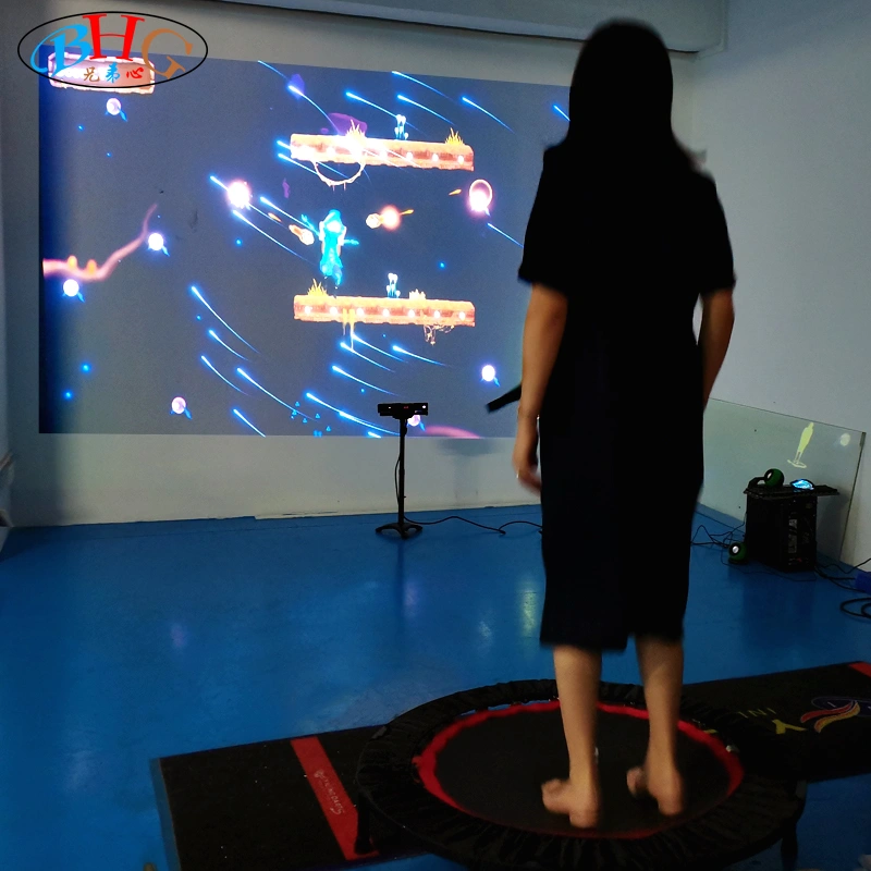 interactive wall trampoline projection game