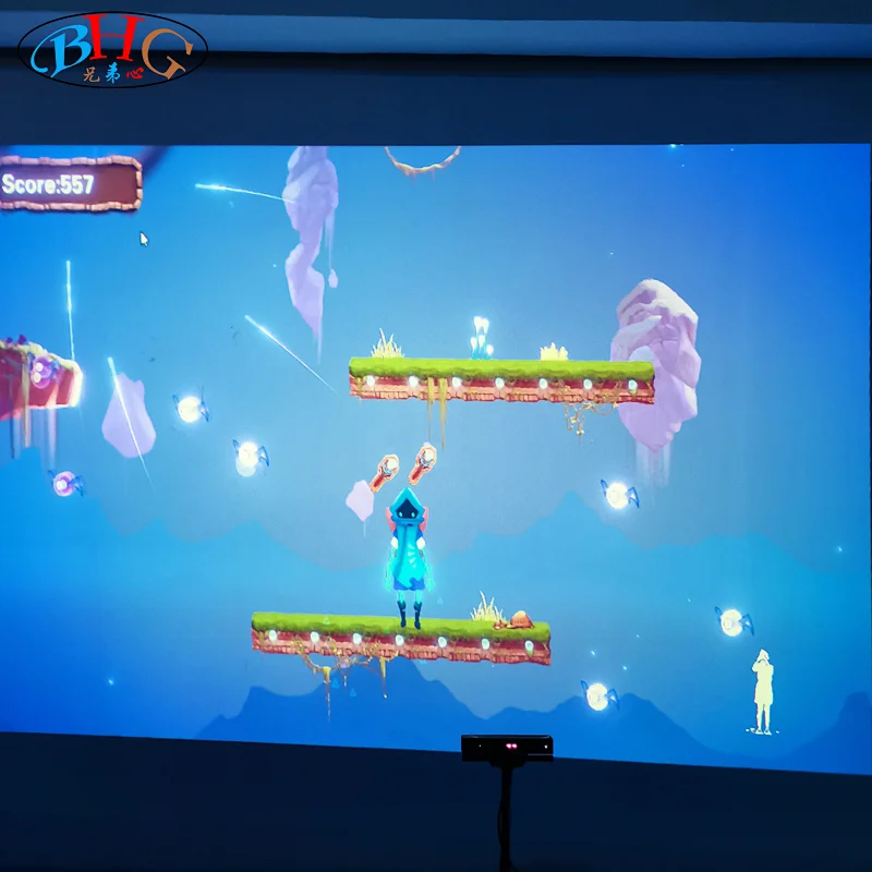 interactive wall trampoline projection game