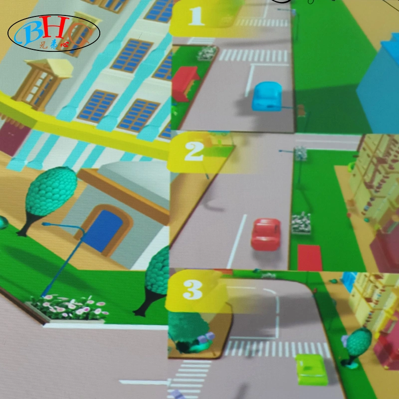 interactive projection racing car competition game