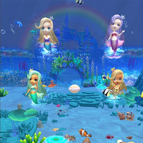 pretty mermaid interactive floor projection game