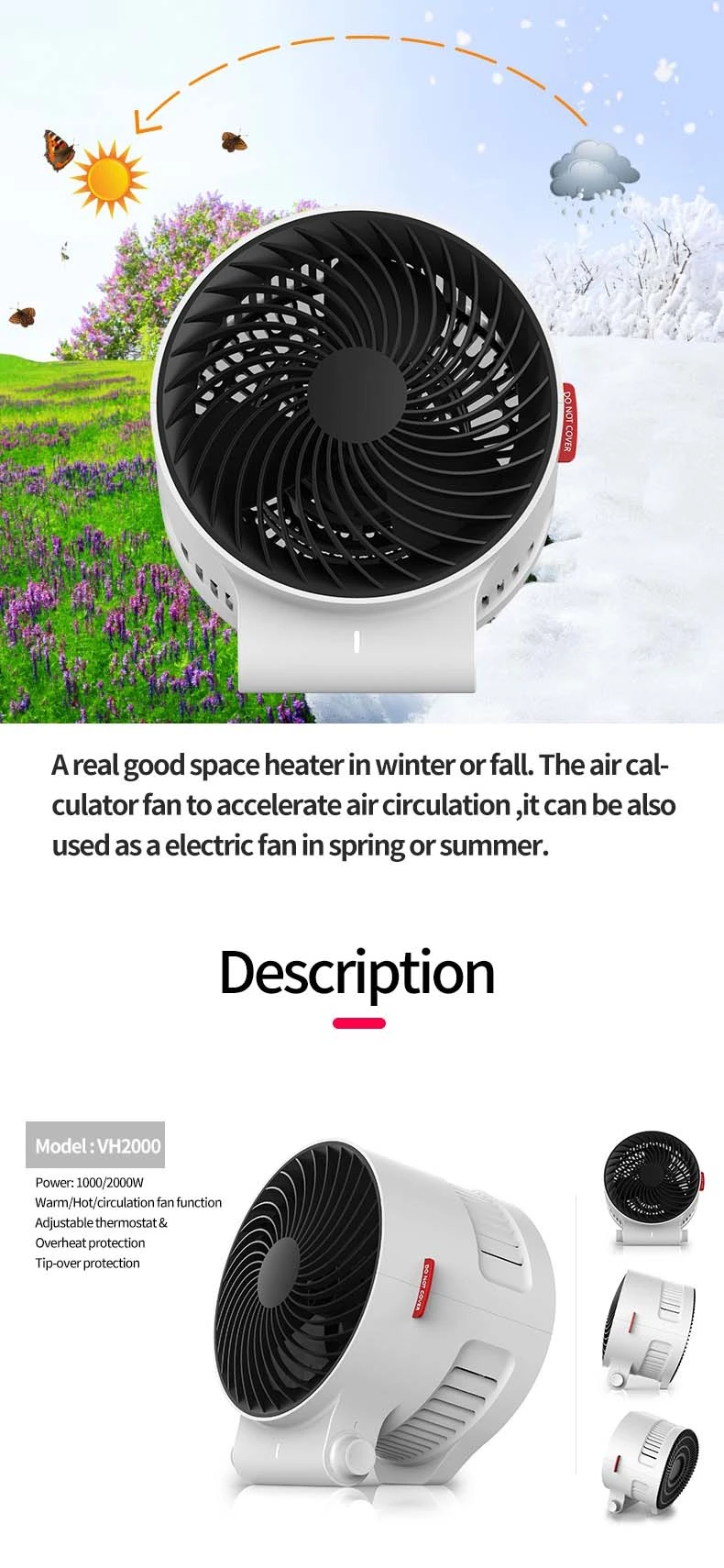 heating fan with cooling