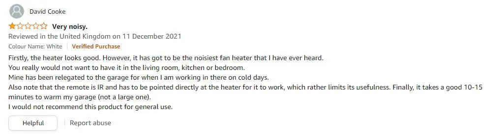 ceramic heater too noisy