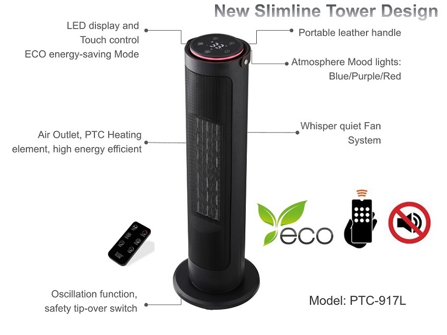 tower ceramic heater with remote