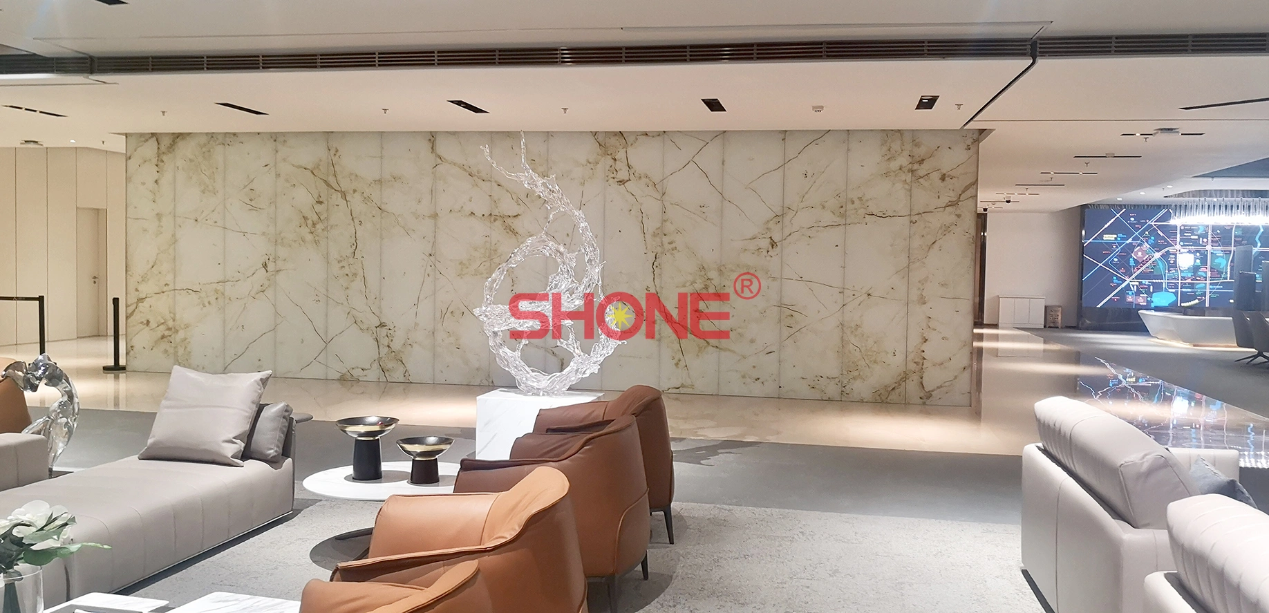 Commercial office lobby - LED wall tile - Shone Lighting