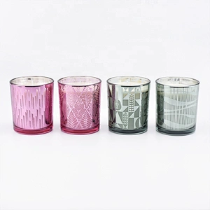pink glass candle jars for soy wax candle home decor,Sunny Glassware.