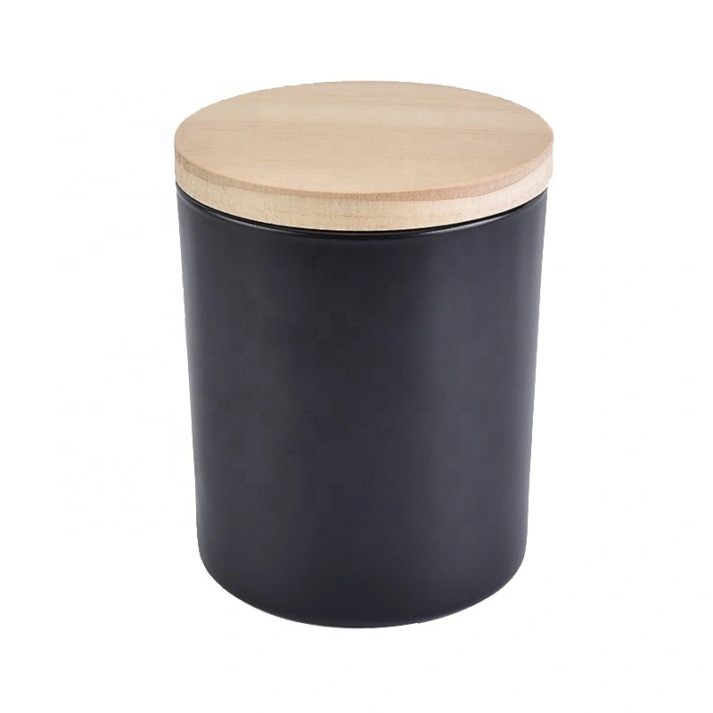 Luxury Custom Matte Black Candle Vessels Empty Candle Jars with