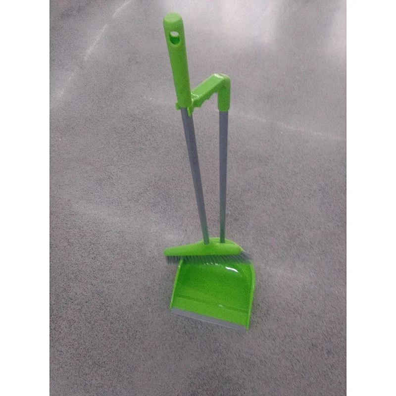 Best quality printed  household broom and dustpan set with long handle push dust broom