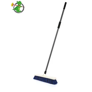 High Quality Outdoor Iron Handle Plastic Fiber Floor Cleaning Brush Push Broom