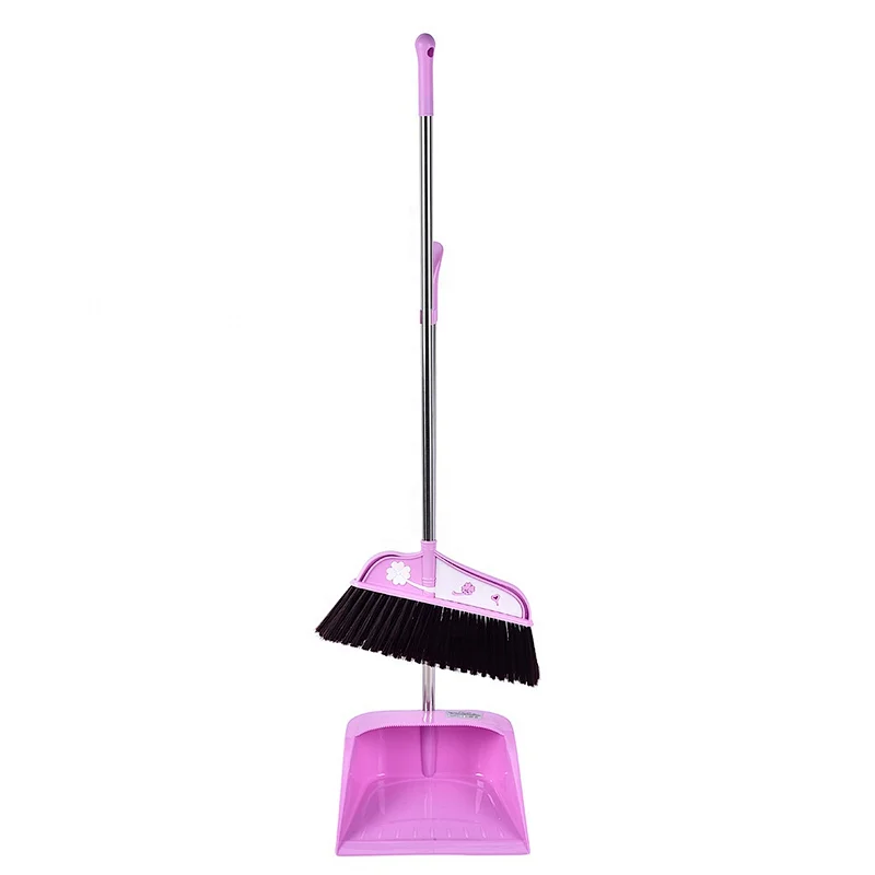 Colorful Long Handle Plastic Dustpan With Broom