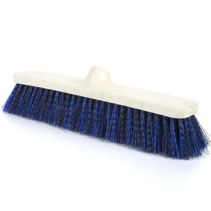 High Quality Outdoor Iron Handle Plastic Fiber Floor Cleaning Brush Push Broom