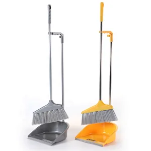 Eco-friendly Household Cleaning Colorful Long Handle Plastic Dustpan With Broom