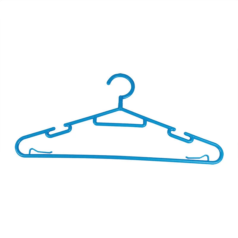 Wholesale cheap garment clothes adult widely used blue plastic clothes hanger