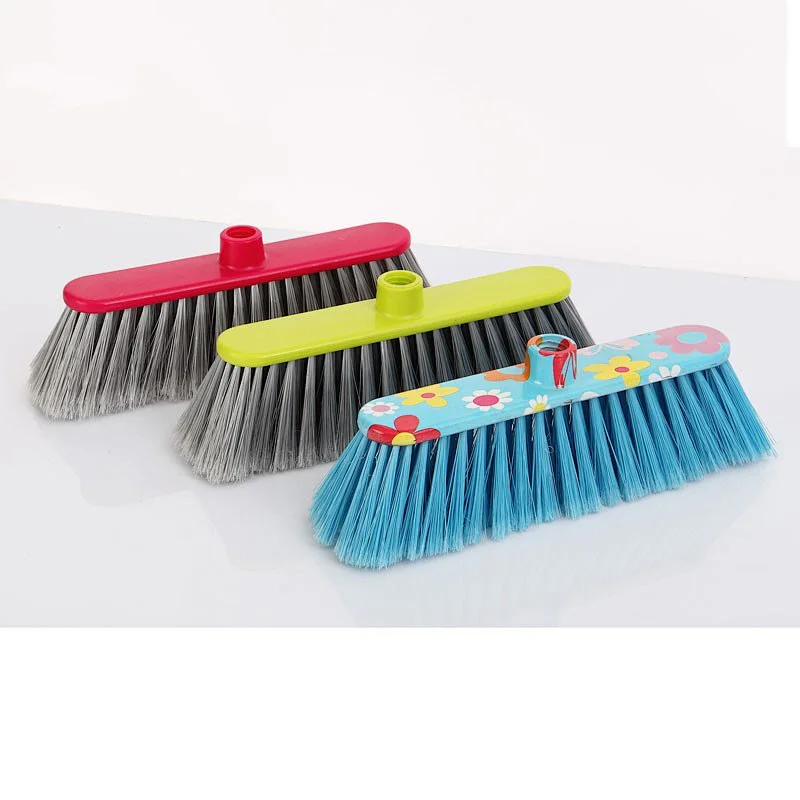 Colorful Plastic Broom Head Plastic Household Cleaning Product push broom for garage
