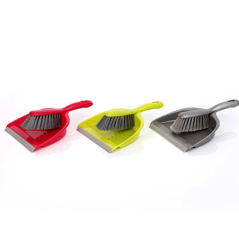 plastic household items dust pan with brush
