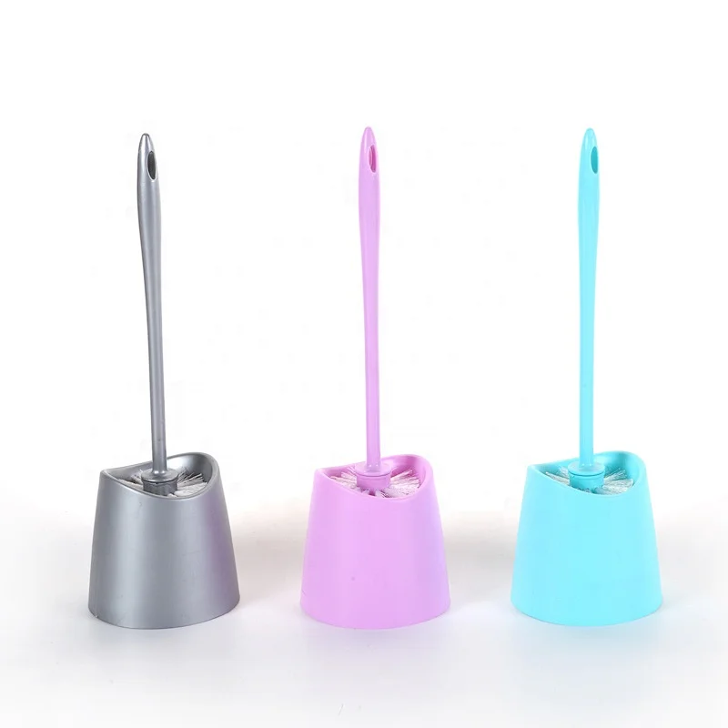 Bathroom Cleaning Accessory Plastic Toilet Brush and Holder Set