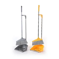 Best quality printed  household broom and dustpan set with long handle push dust broom