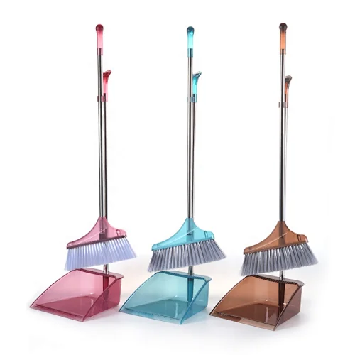 Long Handle Iron Stick Household Clean Broom With Plastic Dustpan Set