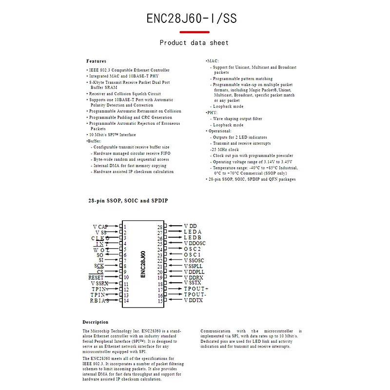 ENC28J60-I/SS
