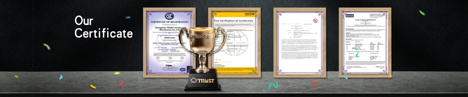 our certificate