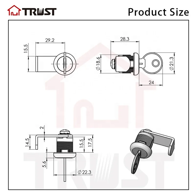 TRUST CM01 High Quality Zinc Alloy Cam lock Cabinet Lock
