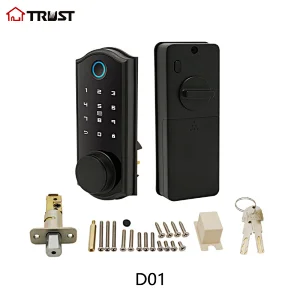 TRUST D01 Keyless Entry Deadbolt Lock with Biometric Fingerprint ,Electronic Keypad Door Lock,Front Door Locks,Security Smart Lock with Keypad Auto Lock APP Control for Home