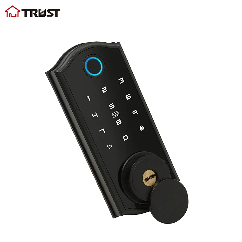 TRUST D01 Keyless Entry Deadbolt Lock with Biometric Fingerprint ,Electronic Keypad Door Lock,Front Door Locks,Security Smart Lock with Keypad Auto Lock APP Control for Home