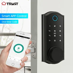 TRUST D01 Keyless Entry Deadbolt Lock with Biometric Fingerprint ,Electronic Keypad Door Lock,Front Door Locks,Security Smart Lock with Keypad Auto Lock APP Control for Home