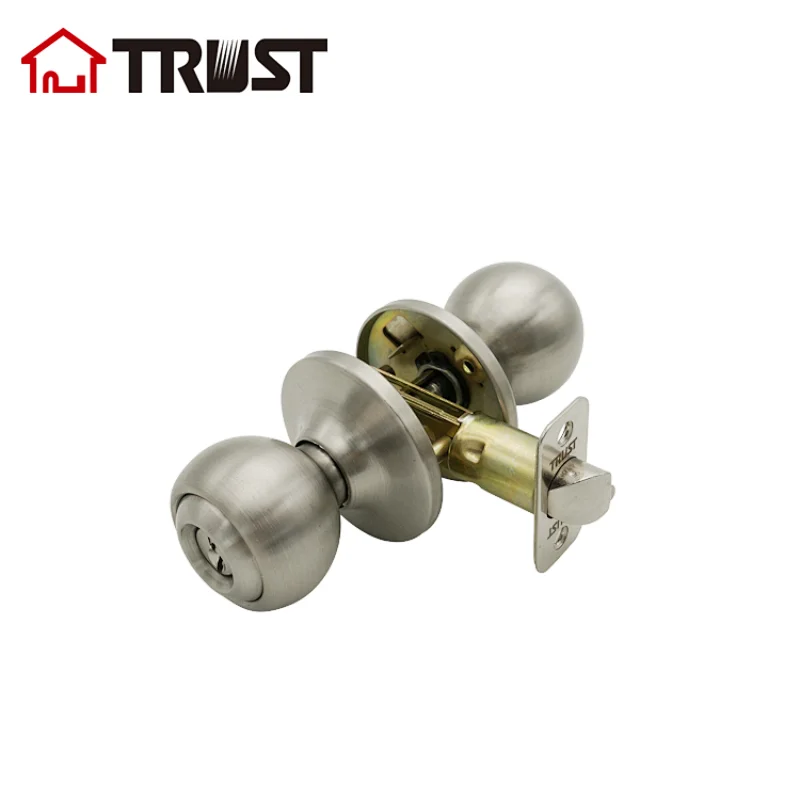 TRUST 5681SN ANSI Grade 3 Tubular Knob Door Lock Radius Drive Spindle Round Ball Lock