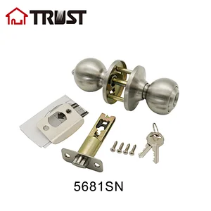 TRUST 5681SN ANSI Grade 3 Tubular Knob Door Lock Radius Drive Spindle Round Ball Lock