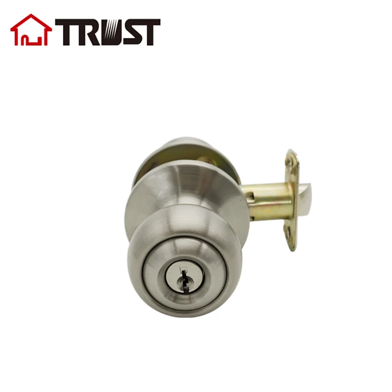 TRUST 5681SN ANSI Grade 3 Tubular Knob Door Lock Radius Drive Spindle Round Ball Lock