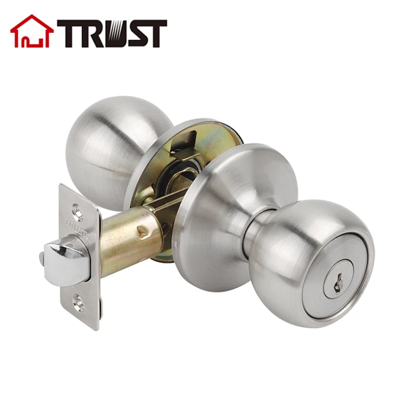 TRUST 5621SN ANSI Grade 3 Tubular Knob Door Lock Radius Drive Spindle Round Ball Lock
