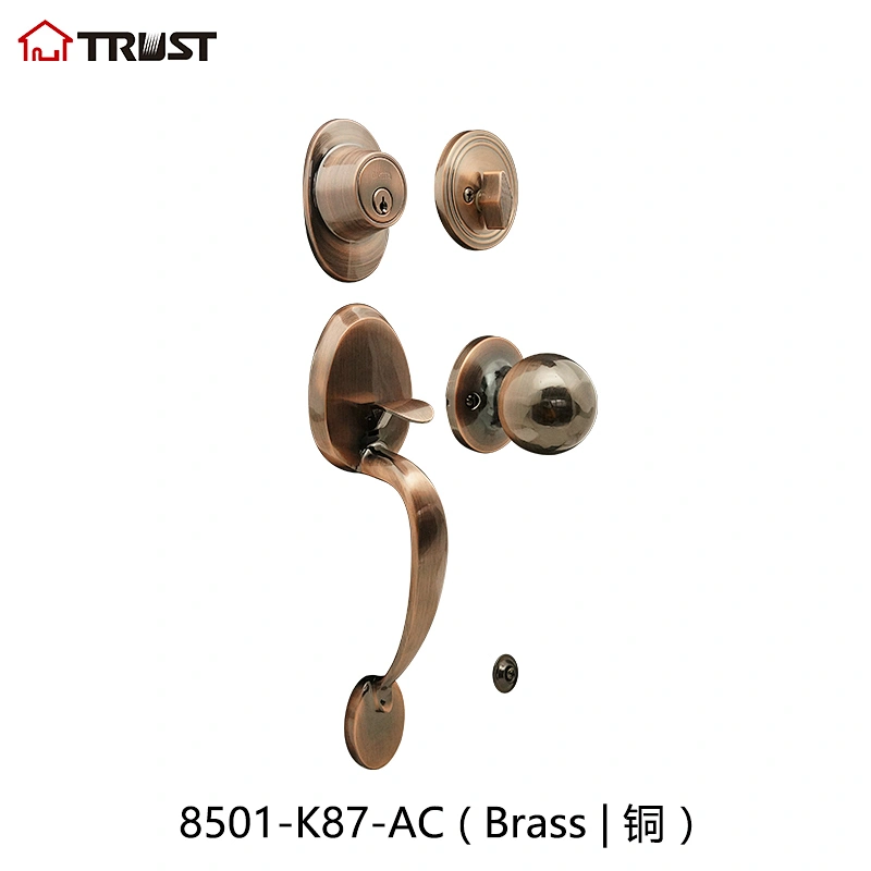 TRUST 8501-K87-AC ANSI Grade 3 Single Cylinder Deadbolt Grip Handle