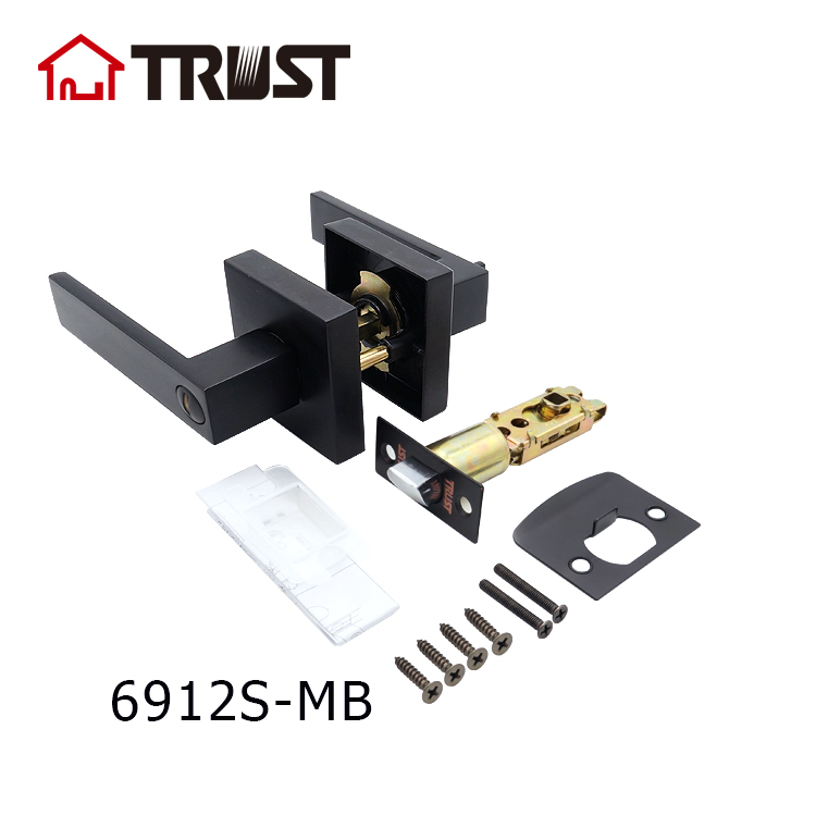 TRUST 6912-S-MB Stainless Steel Lever Tubular Latch Privacy Bathroom Door Handle Lock