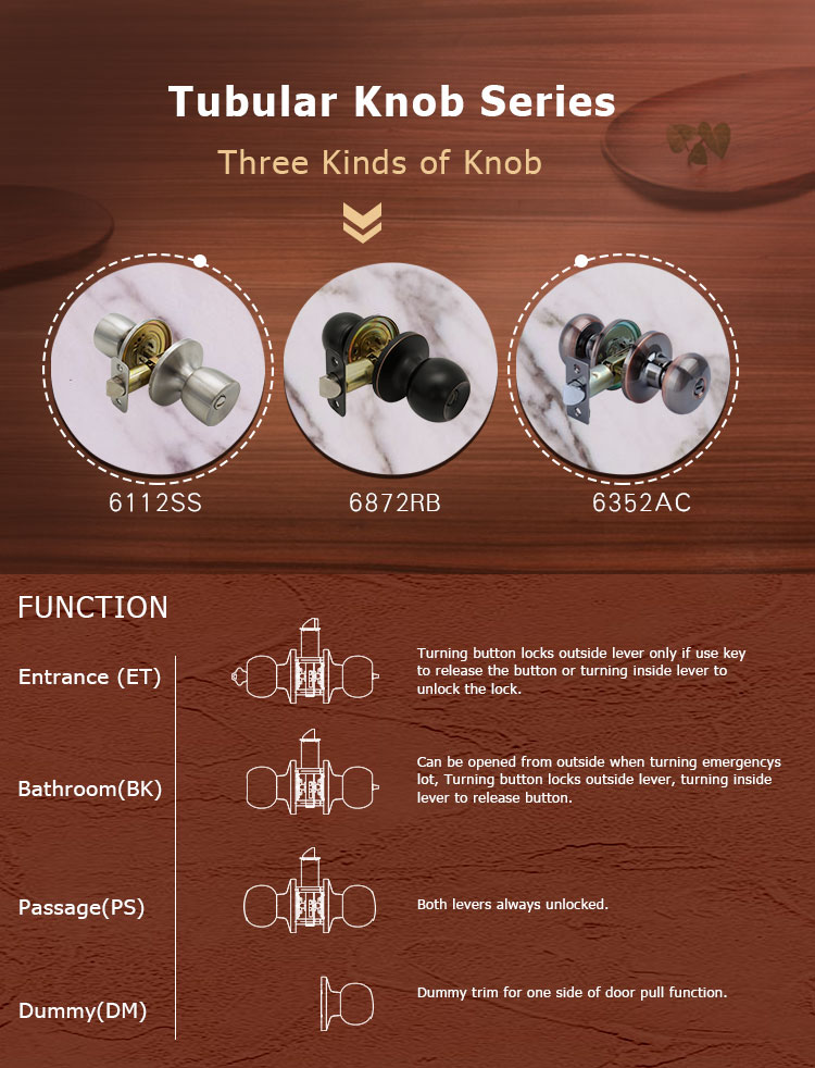 Tubular Knob Door Lock