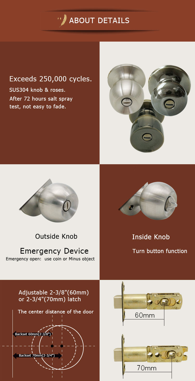 Tubular Knob Door Lock
