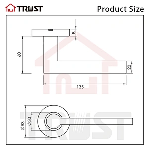 TRUST TH041-BL SUS304 Black Finish Handle Door Lock For Commercial Door