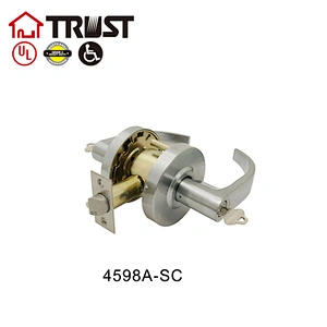 TRUST 4598A-SC ANSI Grade 2 Commercial Lever Door Lock Communication Function Satin Chrome