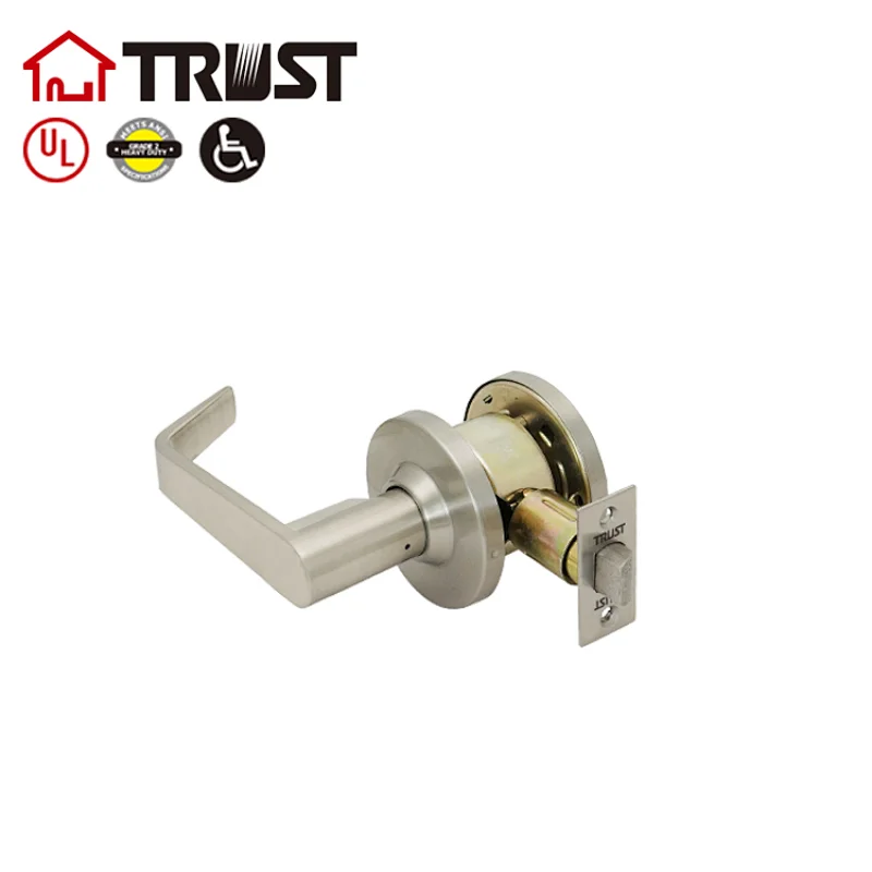 TRUST 4479-A-SN Commercial Lever (44 series,75 Rose) Exit Lock, Deadlocking latchbolt operated from inside only,blank plate outside. NO Keys，Passage LEVER 47 Inside. Latch BST 70mm;