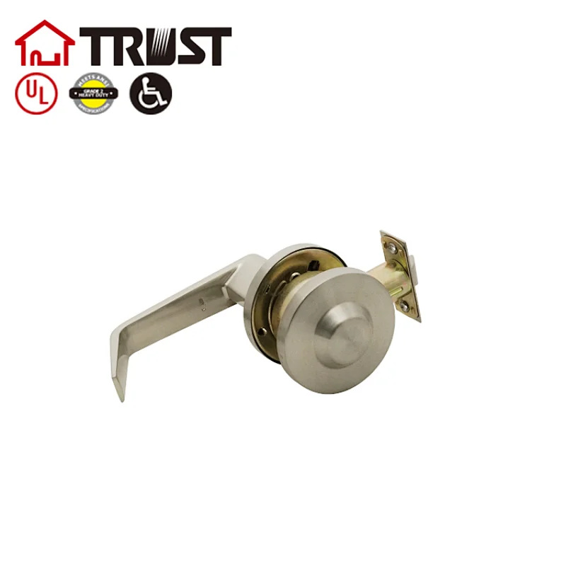 TRUST 4479-A-SN Commercial Lever (44 series,75 Rose) Exit Lock, Deadlocking latchbolt operated from inside only,blank plate outside. NO Keys，Passage LEVER 47 Inside. Latch BST 70mm;