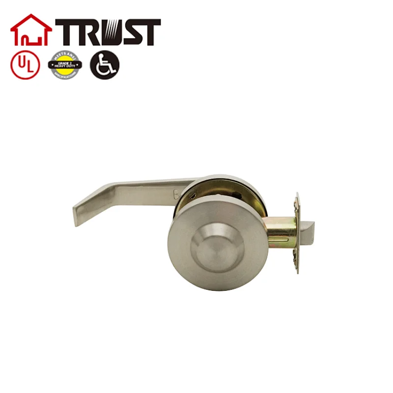 TRUST 4479-A-SN Commercial Lever (44 series,75 Rose) Exit Lock, Deadlocking latchbolt operated from inside only,blank plate outside. NO Keys，Passage LEVER 47 Inside. Latch BST 70mm;