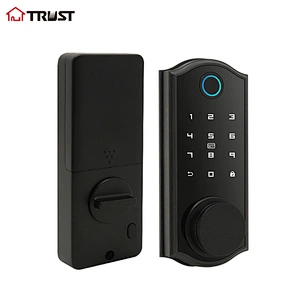 TRUST D01 Keyless Entry Deadbolt Lock with Biometric Fingerprint ,Electronic Keypad Door Lock,Front Door Locks,Security Smart Lock with Keypad Auto Lock APP Control for Home